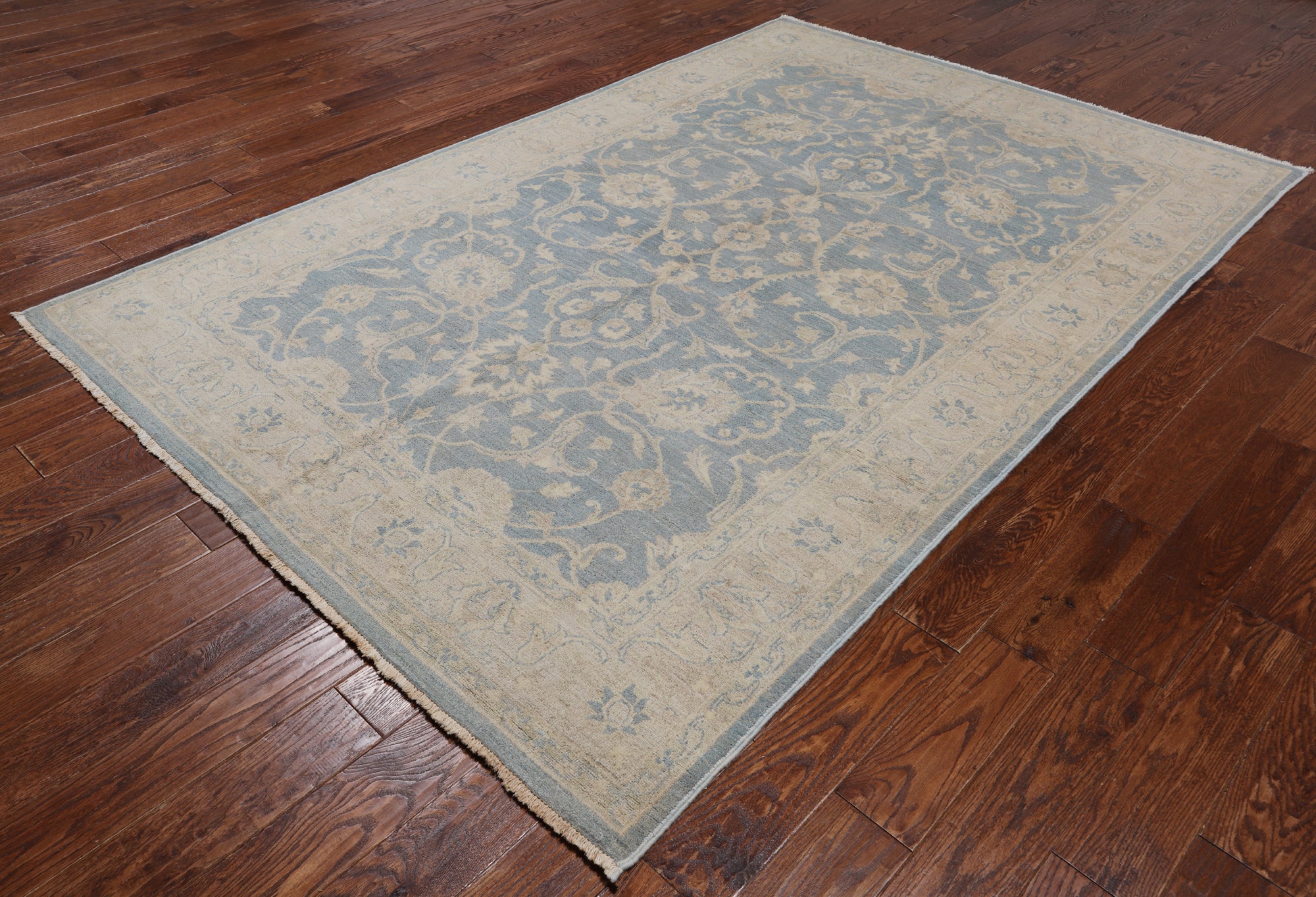 Persian White Wash Hand Knotted Rug - 6' 1" X 9' 2"