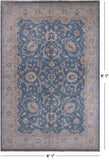 Blue Persian White Wash Area Rug - 6' 1" X 9' 1"