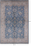 Blue Persian White Wash Area Rug - 6' 1" X 9' 1" - Golden Nile