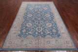 Blue Persian White Wash Area Rug - 6' 1" X 9' 1"