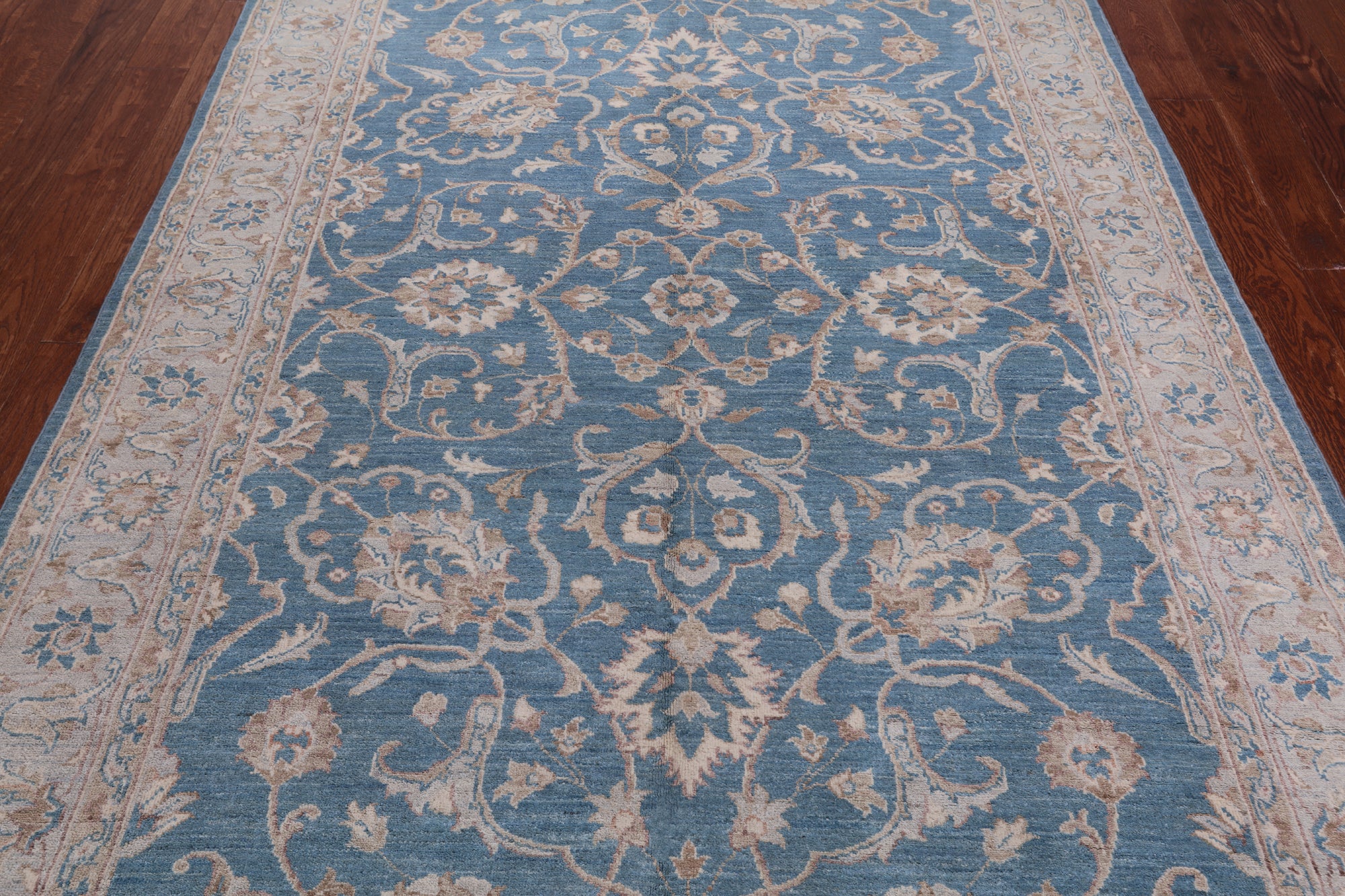 Blue Persian White Wash Area Rug - 6' 1" X 9' 1"