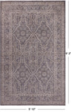 Grey Persian White Wash Wool Area Rug - 5' 10" X 9' 3"
