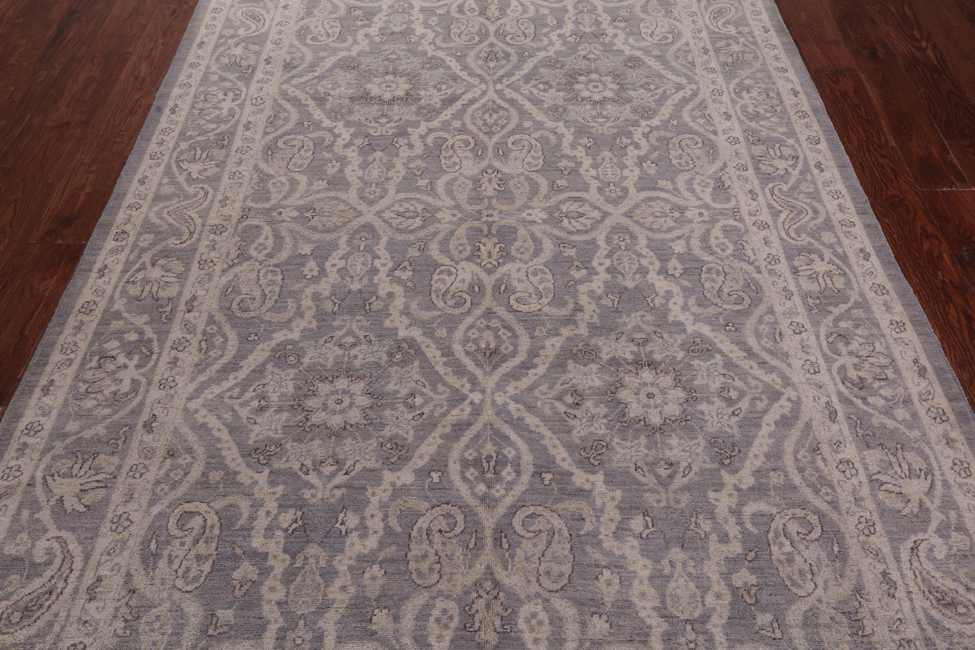 Grey Persian White Wash Wool Area Rug - 5' 10" X 9' 3"