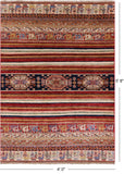 Tribal Persian Gabbeh Hand Knotted Wool Rug - 4' 0" X 5' 8" - Golden Nile