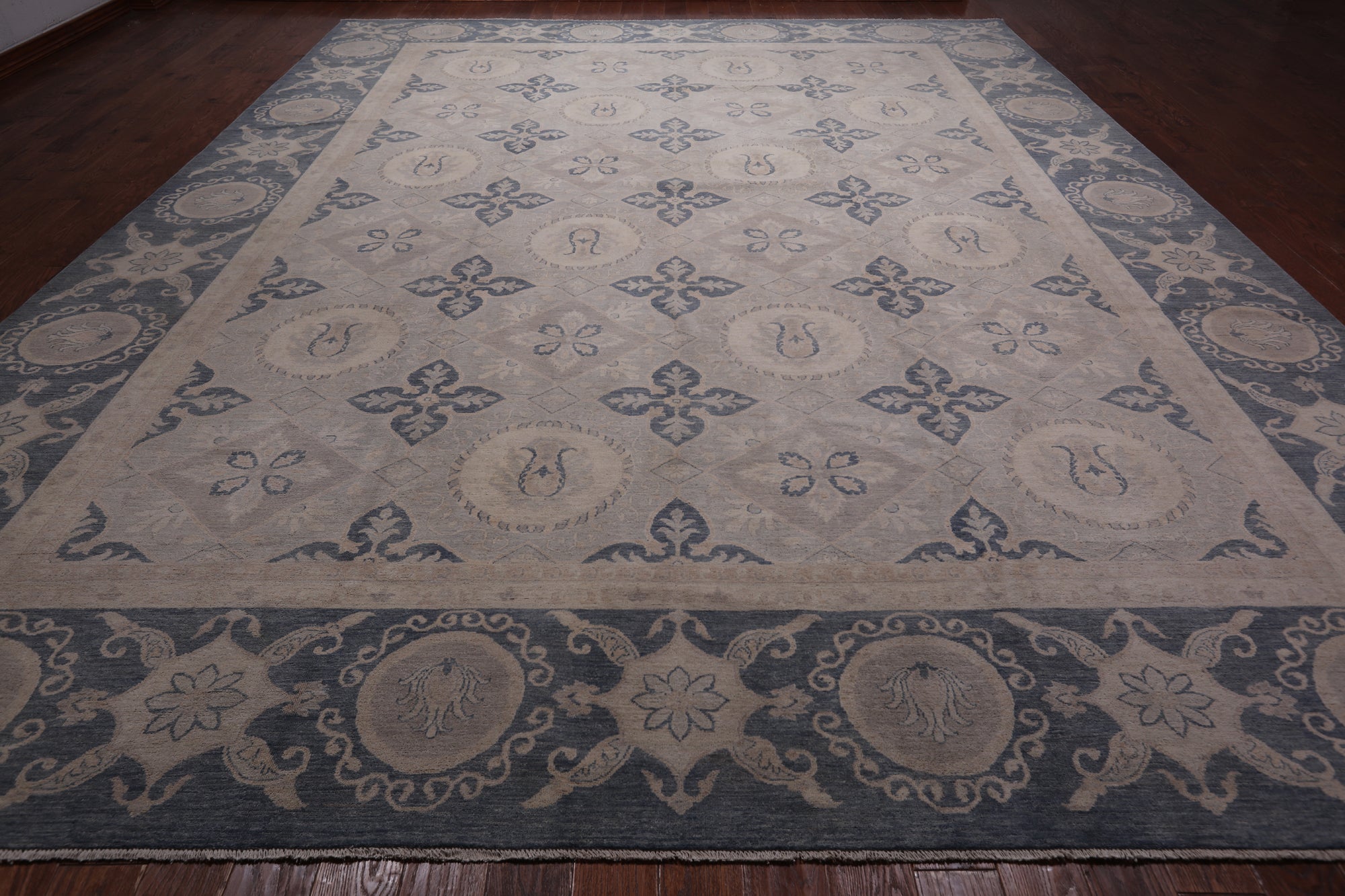 Persian White Wash Area Rug - 12' 4" X 16' 1"
