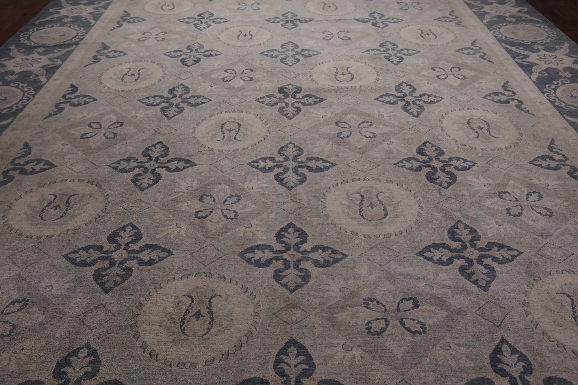 Persian White Wash Area Rug - 12' 4" X 16' 1"