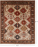 Ivory Fine Serapi Hand Knotted Rug - 8' 5" X 10' 1" - Golden Nile