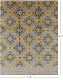 Ikat Hand Knotted Wool Area Rug - 7' 10" X 10' 1" - Golden Nile
