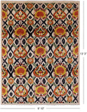 Ivory William Morris Hand Knotted Wool Area Rug - 9' 10" X 13' 3" - Golden Nile