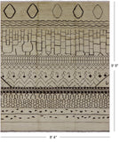 Ivory Tribal Moroccan Handmade Wool Area Rug - 8' 4" X 9' 9" - Golden Nile