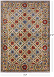Ivory William Morris Handmade Wool Area Rug - 6' 2" X 8' 9" - Golden Nile
