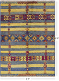 Tribal Moroccan Hand Knotted Wool Rug - 6' 7" X 8' 9" - Golden Nile
