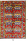 Grey William Morris Handmade Wool Area Rug - 6' 0" X 8' 8" - Golden Nile