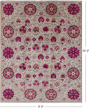 Ivory William Morris Handmade Wool Area Rug - 8' 3" X 10' 3" - Golden Nile