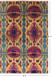 Ikat Handmade Wool Area Rug - 6' 2" X 9' 1" - Golden Nile