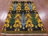 Ikat Hand Knotted Area Rug - 5' 2" X 8' 1"