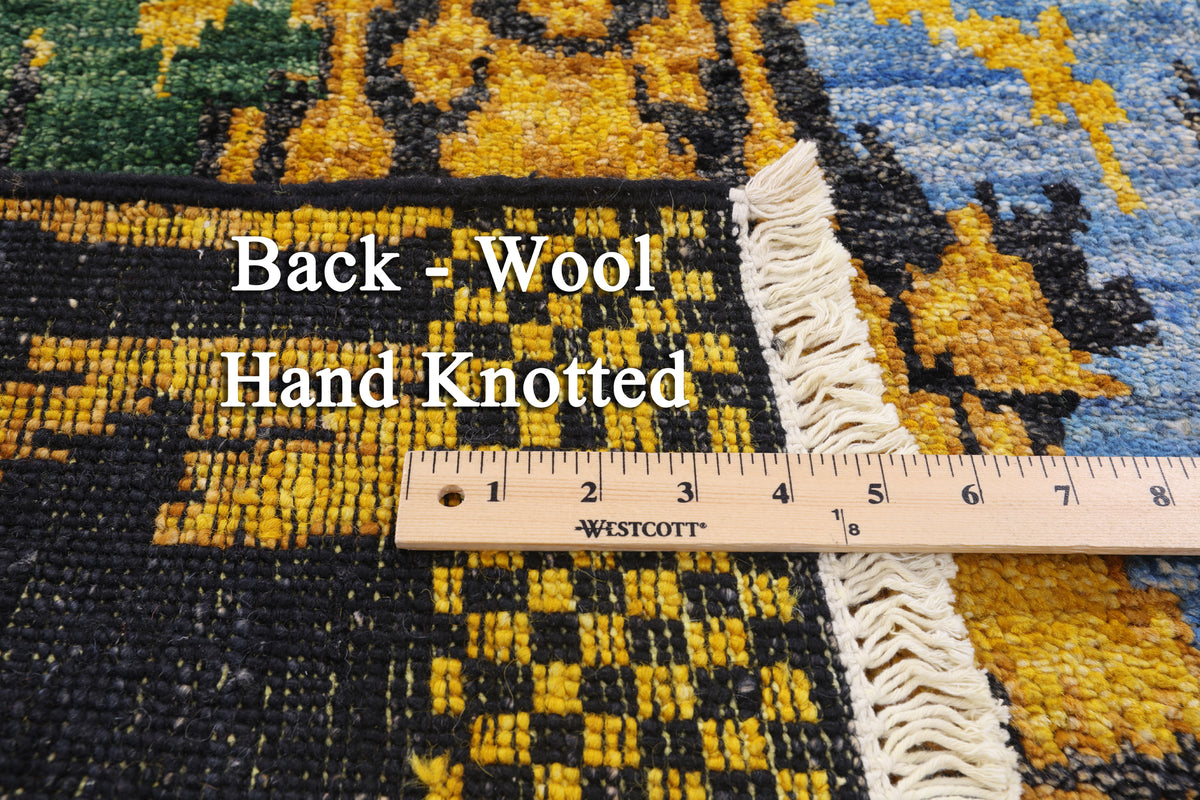 Ikat Hand Knotted Area Rug - 5' 2" X 8' 1"