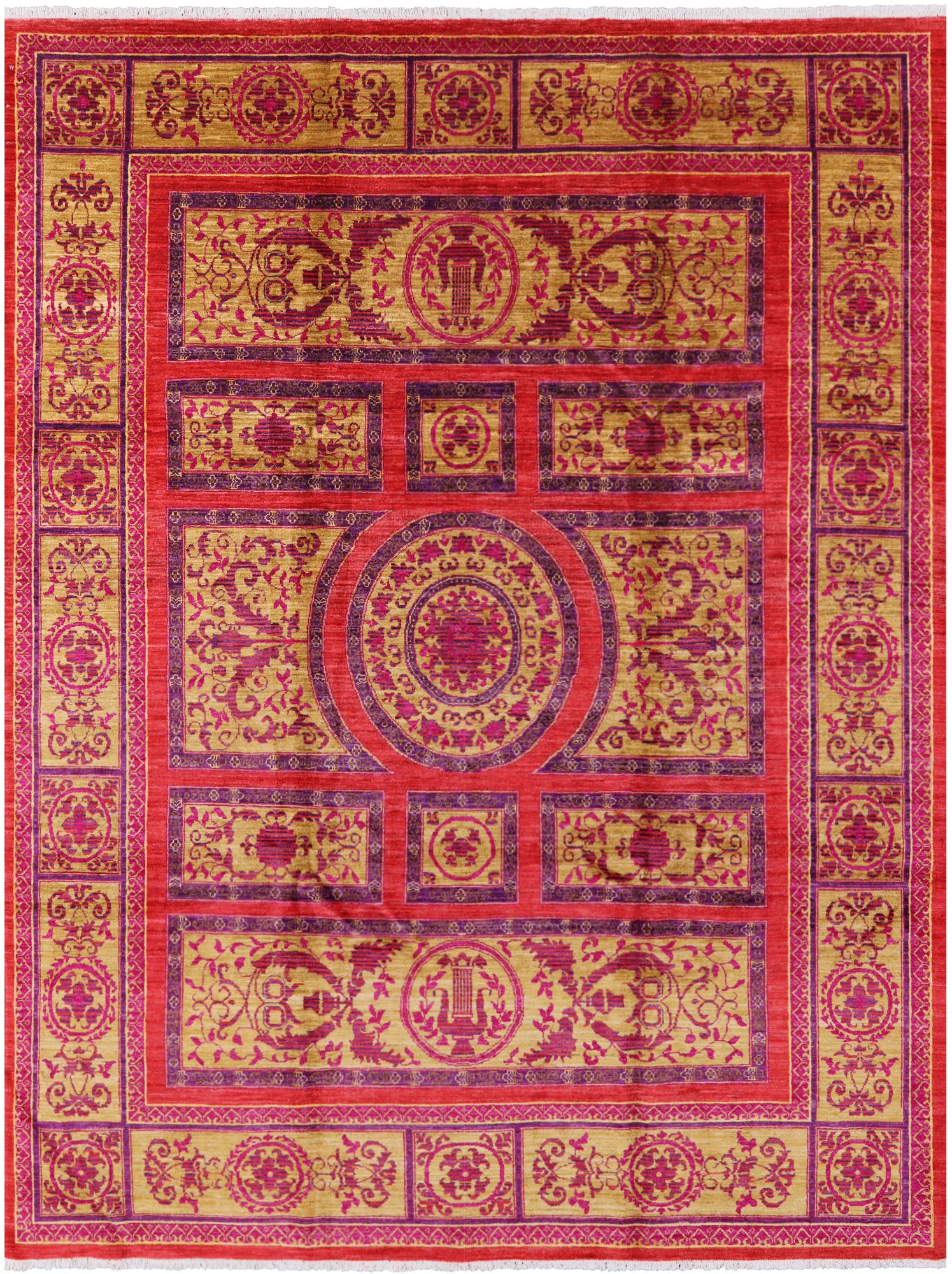 William Morris Hand Knotted Area Rug - 8' 1" X 10' 4" - Golden Nile