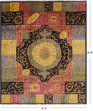 Persian Gabbeh Hand Knotted Wool Area Rug - 8' 3" X 9' 8" - Golden Nile
