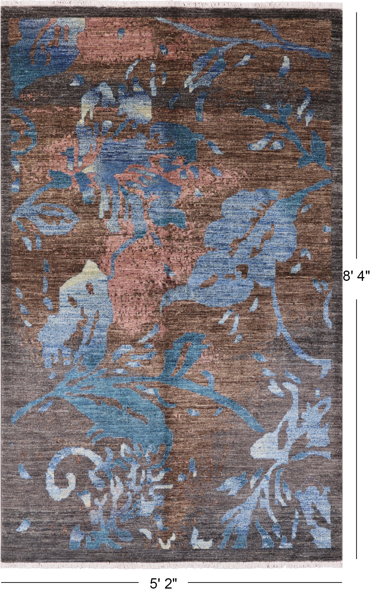 Modern Hand Knotted Wool Rug - 5' 2" X 8' 4" - Golden Nile