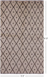 Ivory Tribal Moroccan Hand Knotted Area Rug - 5' 0" X 8' 3" - Golden Nile