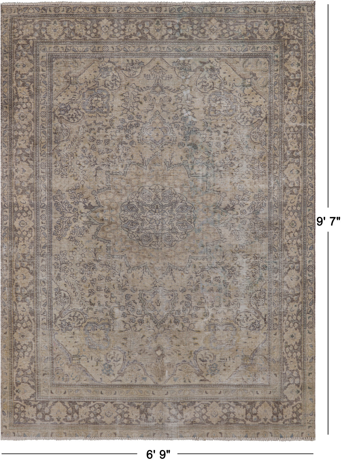 SUPER SALE Persian Overdyed Handmade Wool Area Rug - 6' 9" X 9' 7"