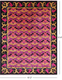 Pink William Morris Hand Knotted Wool Area Rug - 10' 2" X 13' 4" - Golden Nile