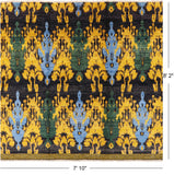 Square Ikat Handmade Wool Area Rug - 7' 10" X 8' 2" - Golden Nile