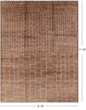 Brown Moroccan Handmade Area Rug - 8' 10" X 11' 10" - Golden Nile