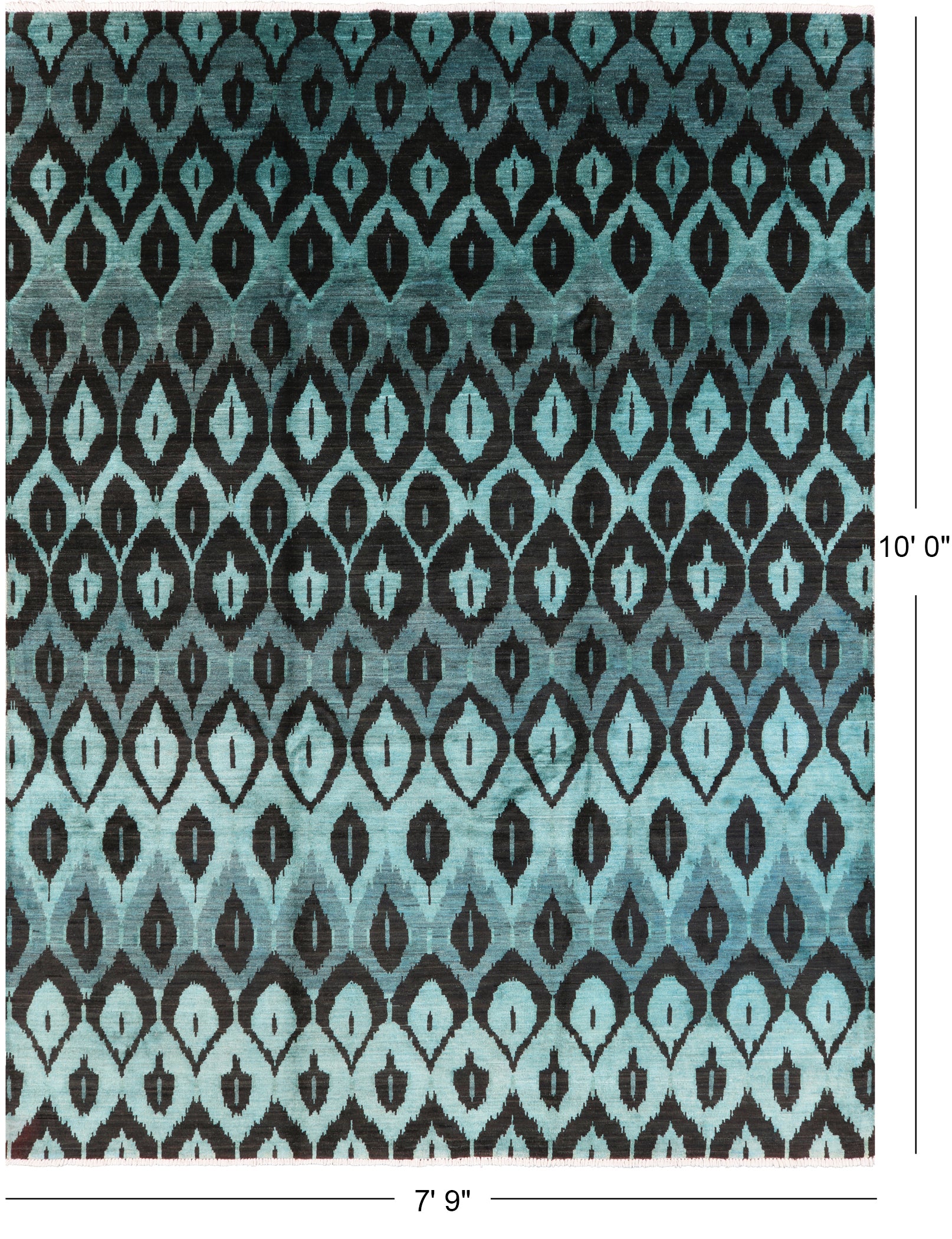 Ikat Handmade Wool Area Rug - 7' 9" X 10' 0" - Golden Nile