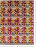 Ikat Hand Knotted Wool Area Rug - 7' 10" X 10' 5" - Golden Nile