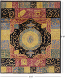 Persian Gabbeh Hand Knotted Wool Rug - 8' 4" X 9' 9" - Golden Nile
