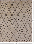 Ivory Moroccan Handmade Wool Rug - 7' 10" X 10' 2" - Golden Nile