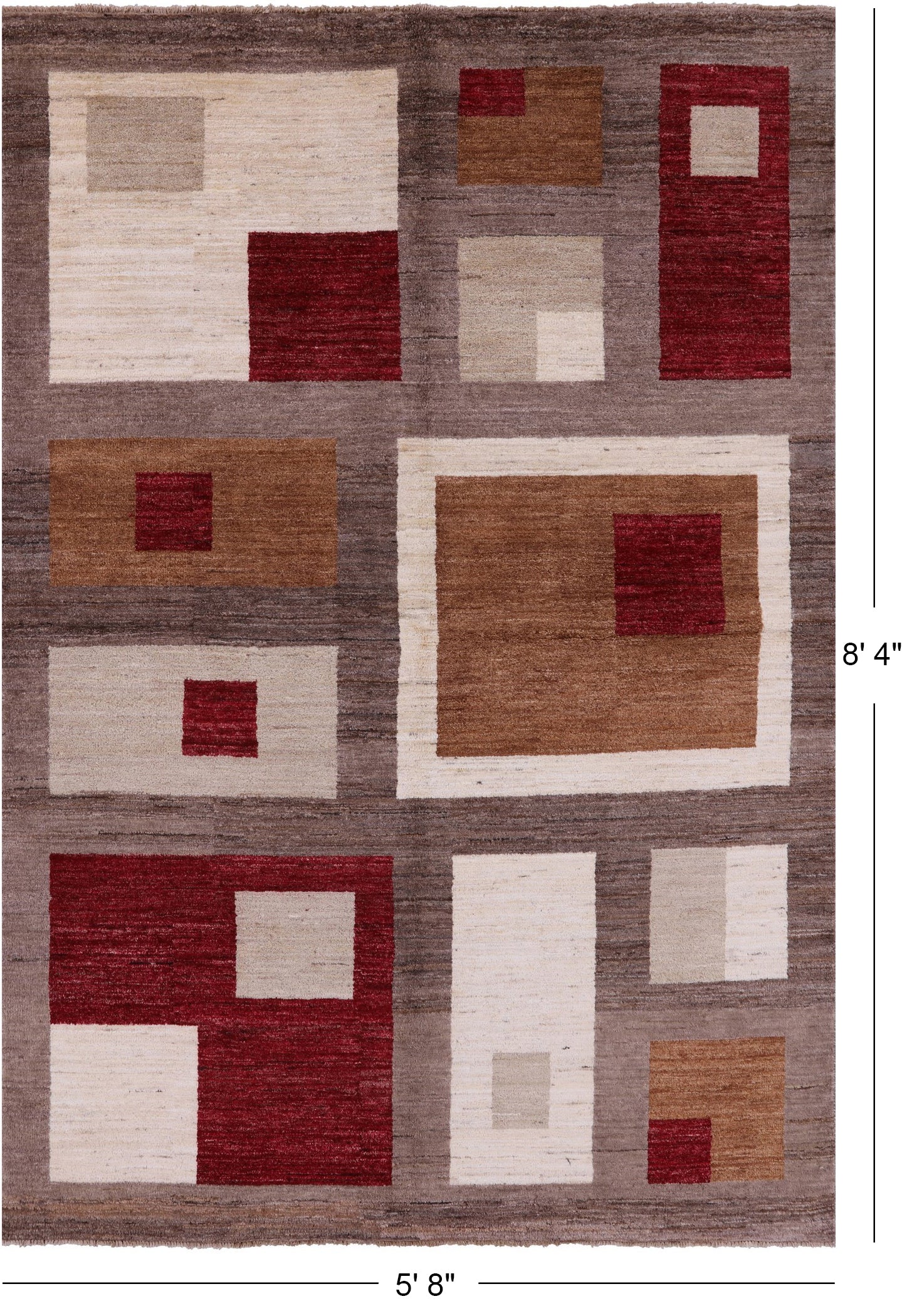 Persian Gabbeh Hand Knotted Wool Rug - 5' 8" X 8' 4" - Golden Nile