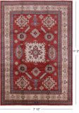 Red Kazak Handmade Wool Rug - 7' 10" X 11' 3" - Golden Nile