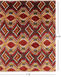 Ikat Handmade Wool Rug - 7' 10" X 9' 10" - Golden Nile