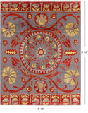 Grey Ikat Handmade Wool Area Rug - 7' 10" X 9' 10" - Golden Nile