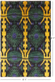 Ikat Hand Knotted Wool Area Rug - 6' 1" X 9' 1" - Golden Nile