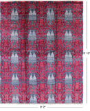 Ikat Hand Knotted Wool Area Rug - 8' 2" X 9' 10" - Golden Nile