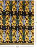 Ikat Hand Knotted Wool Area Rug - 7' 10" X 10' 0" - Golden Nile