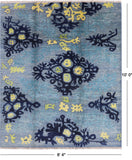 Ikat Hand Knotted Wool Area Rug - 8' 4" X 10' 0" - Golden Nile