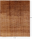 Brown Moroccan Hand Knotted Area Rug - 7' 10" X 9' 9" - Golden Nile