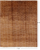 Brown Moroccan Hand Knotted Area Rug - 7' 10" X 9' 9" - Golden Nile