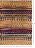 Ikat Handmade Wool Area Rug - 8' 10" X 12' 3" - Golden Nile