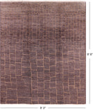 Brown Moroccan Hand Knotted Rug - 8' 3" X 9' 9" - Golden Nile