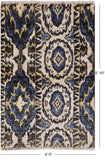 Ikat Hand Knotted Wool Area Rug - 4' 0" X 5' 10" - Golden Nile