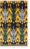 Ikat Hand Knotted Wool Area Rug - 5' 1" X 8' 1" - Golden Nile