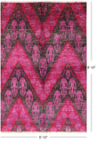 Ikat Hand Knotted Wool Rug - 5' 10" X 8' 10" - Golden Nile