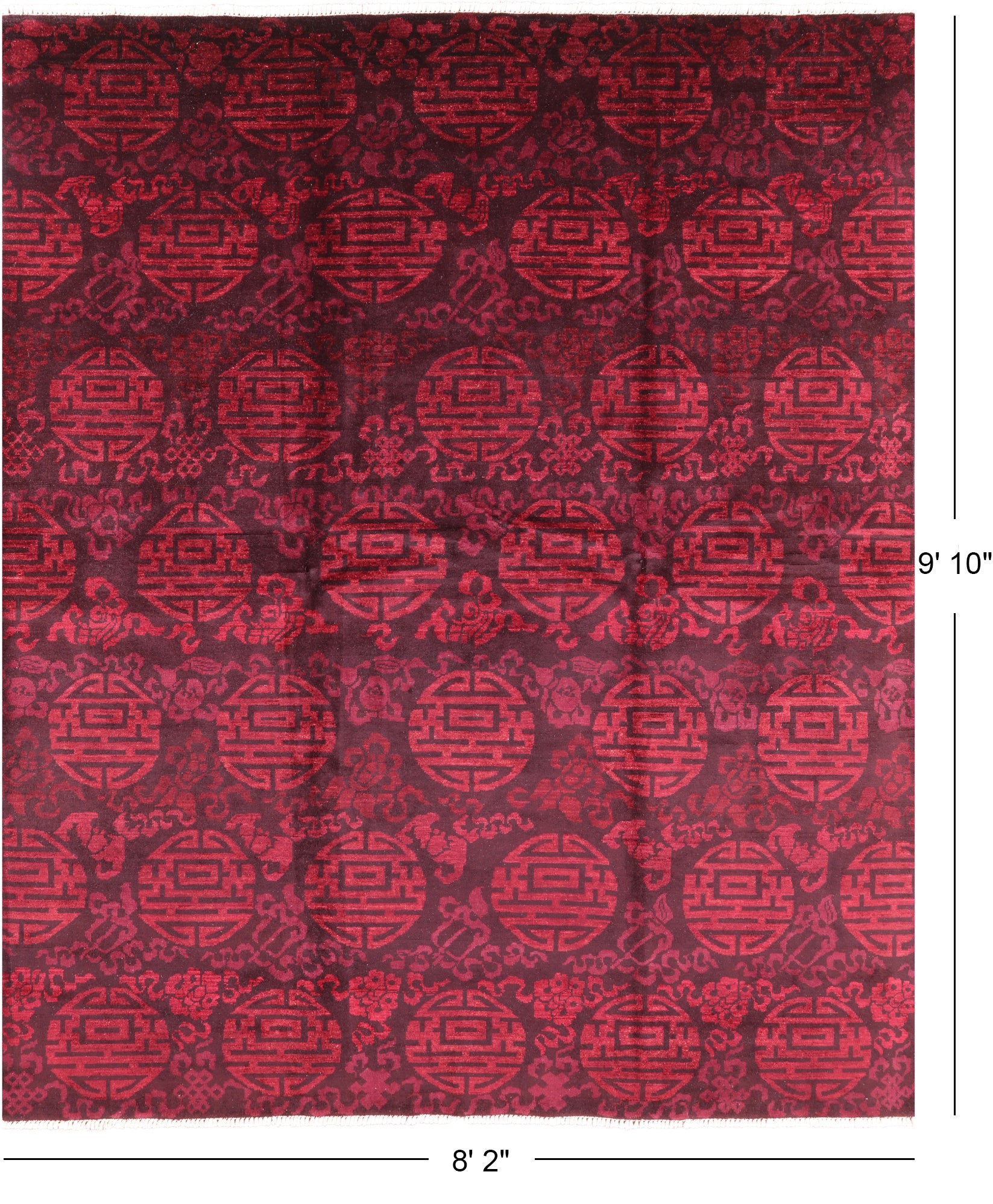 Full Pile Overdyed Handmade Wool Area Rug - 8' 2" X 9' 10" - Golden Nile