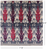 Square Ikat Handmade Wool Area Rug - 7' 10" X 8' 2" - Golden Nile